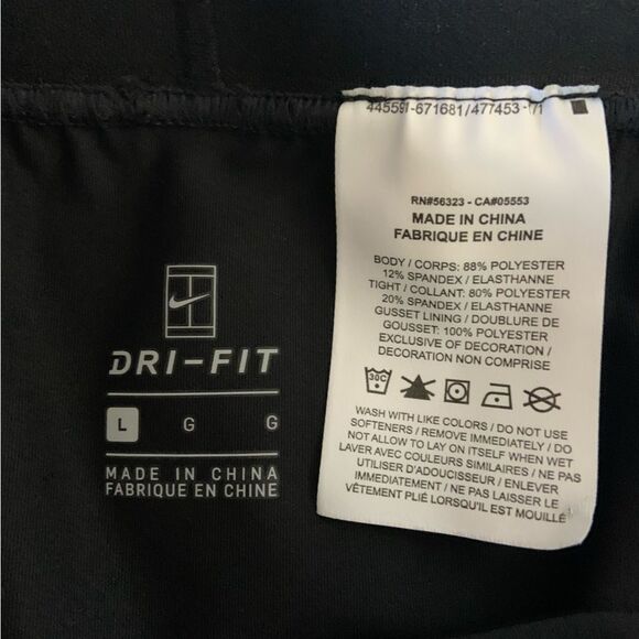 NIKE Women’s NikeCourt Dri-Fit Victory Tennis Skirt Skort Black White Size Large - Picture 6 of 9